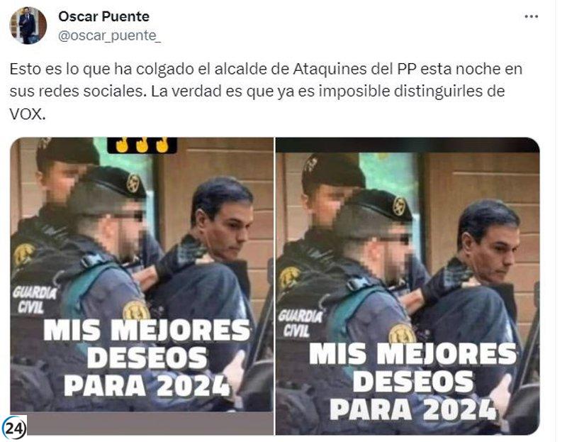 Alcalde del PP de Ataquines (Valladolid) provoca polémica con publicación que simula arresto de Sánchez, según PSOE.