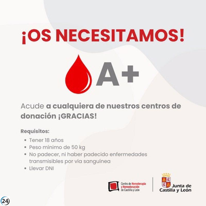 Importante demanda para donar sangre grupo A+ requerida de forma inmediata.