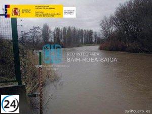 Alerta por riesgo de inundaciones en Peral de Arlanza y Quintana del Puente por crecida del río Arlanza.