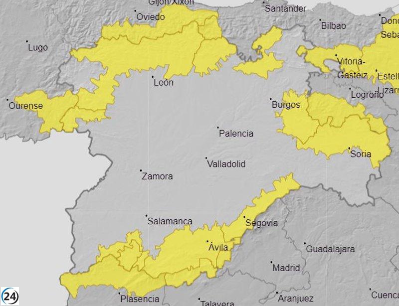 La Aemet emite alertas por mal tiempo en CyL menos en Valladolid.