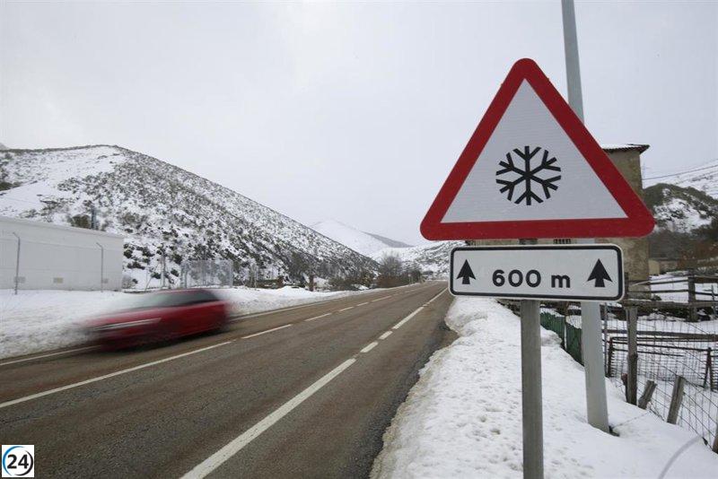 Alerta amarilla por nieve el lunes en León, Palencia y Zamora.
