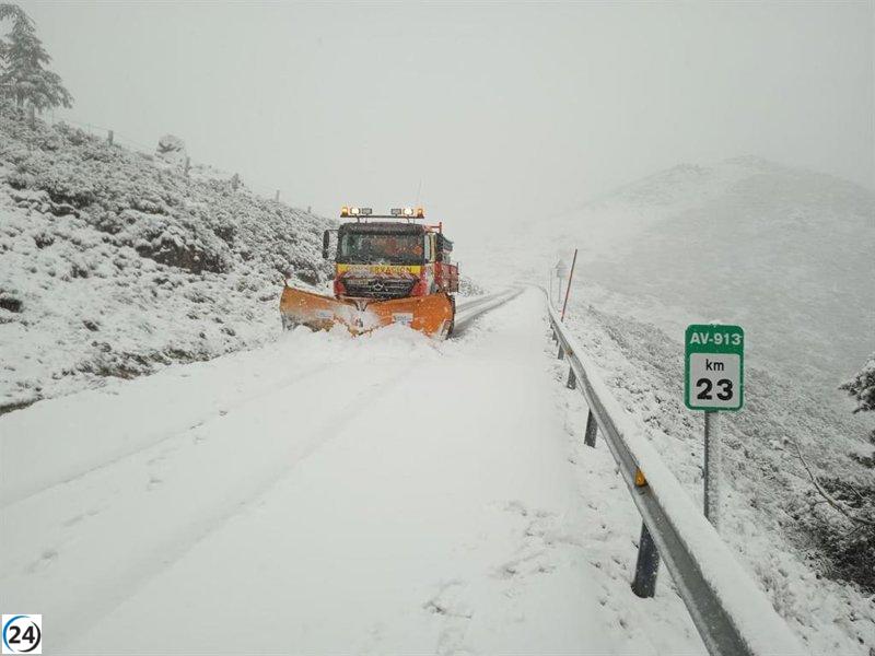 Se registran complicaciones en la circulación en 16 carreteras debido a las nevadas.