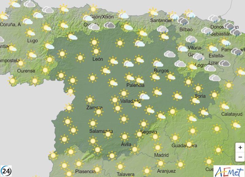 CyL: cielos despejados y temperaturas en descenso, alerta por nieve en León.