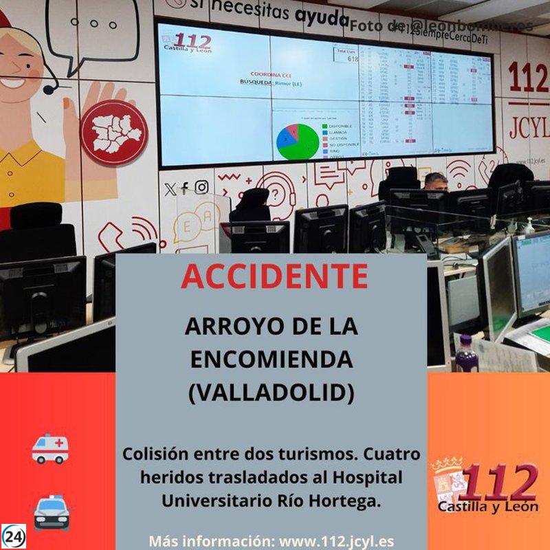 Accidente en Arroyo de la Encomienda deja cuatro heridos