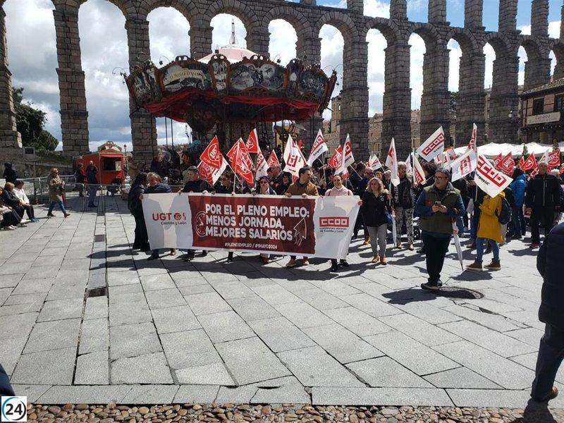 Gran participación en manifestación en CyL a favor de la Democracia y la reducción de la jornada laboral.