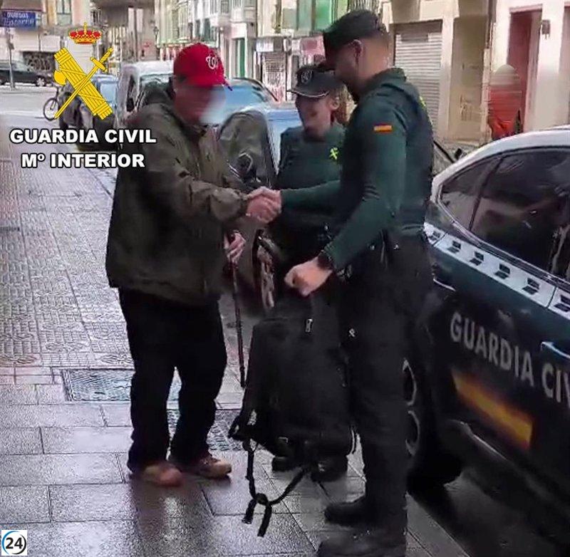 La Guardia Civil rescata a peregrino de EE.UU. perdido en tormenta en Burgos.