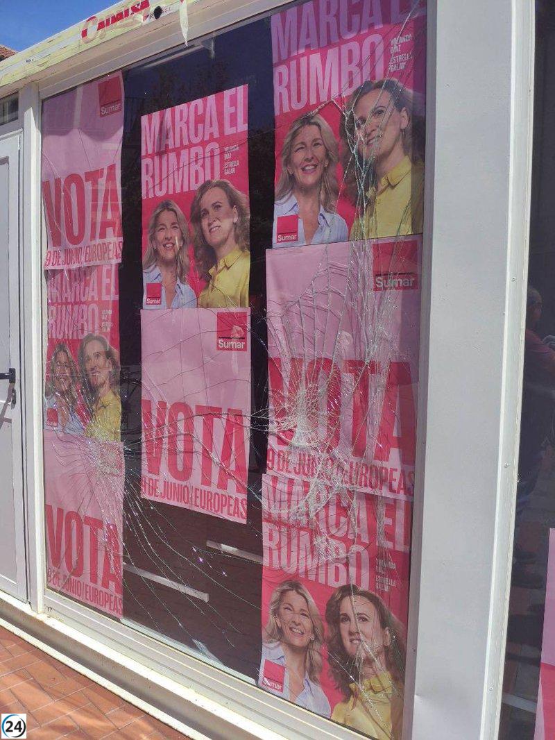 Ataque vandálico a la caseta de Sumar en Valladolid: 