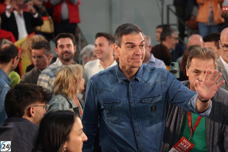Sánchez llama a los izquierdistas a apoyar al PSOE contra la ultraderecha de Abascal, Feijóo y Milei.
