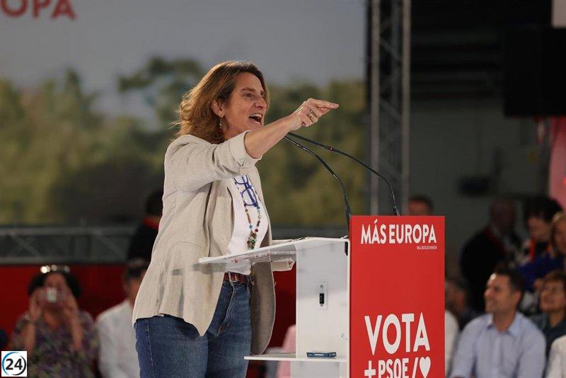 Ribera insta a votar a la izquierda para frenar a la ultraderecha y asegurar un futuro brillante.