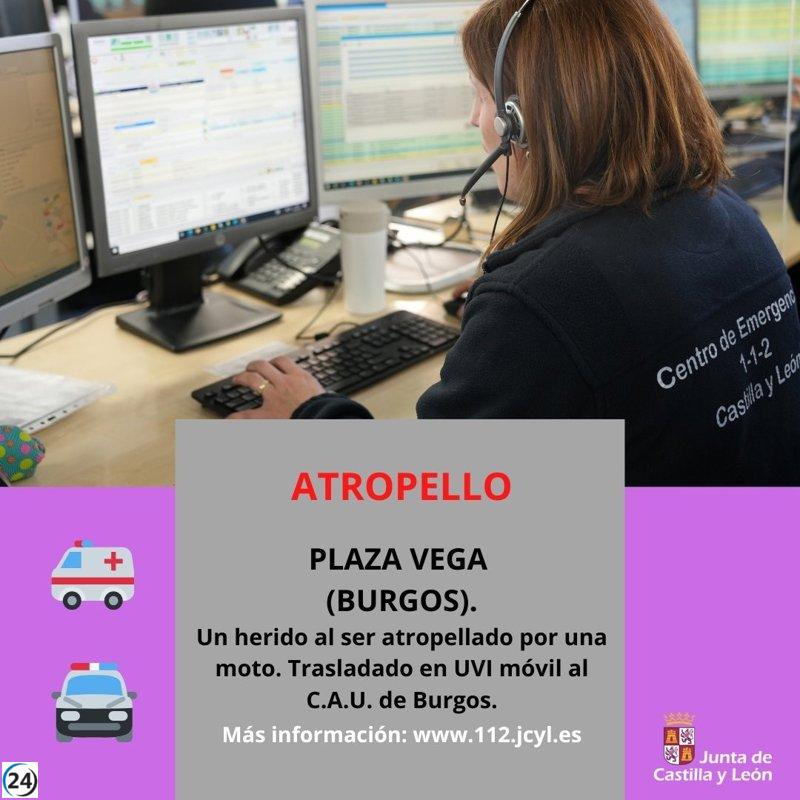 Anciano herido por motocicleta en Burgos.