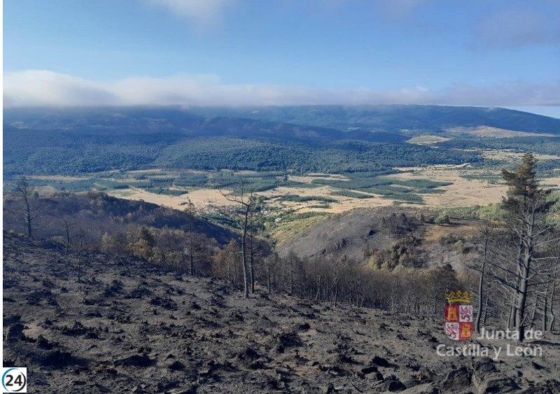 Controlan incendio en Monterrubio de la Demanda, Burgos.