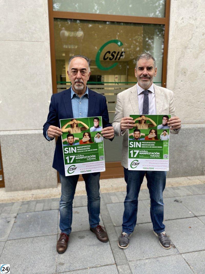 CSIF protestará en Valladolid por salarios justos y la burocracia estancada