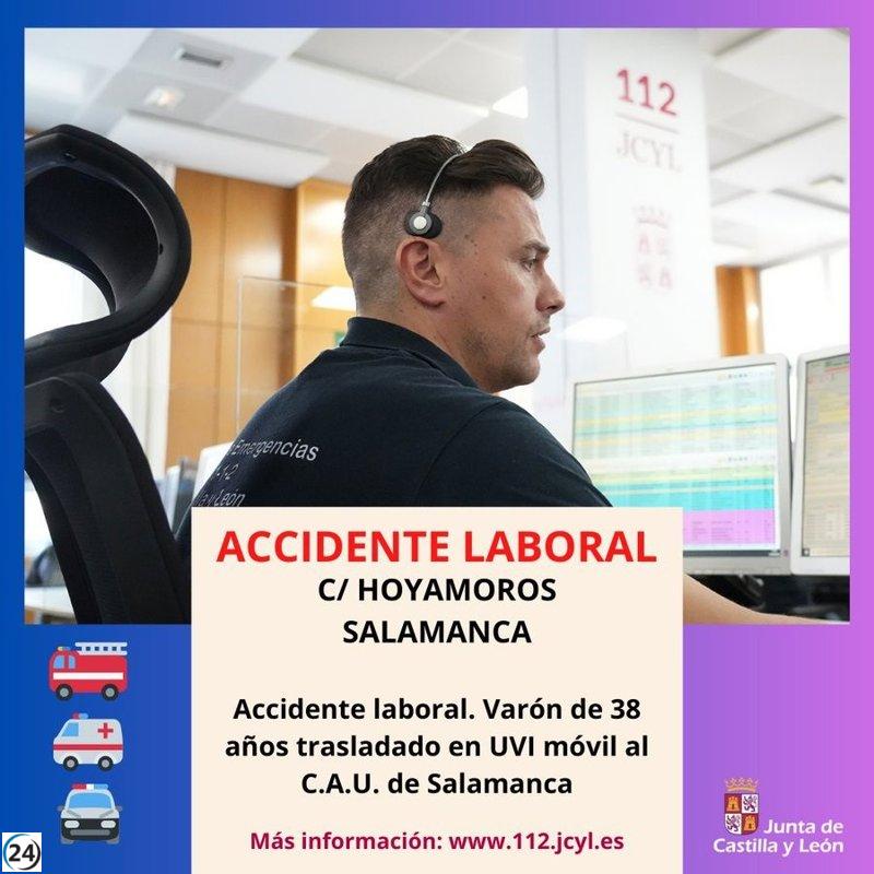 Trabajador lesionado en accidente con máquina de resina en Salamanca.