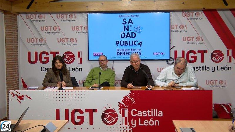 Protesta en Valladolid el 15 de marzo por la gestión de la sanidad en Castilla y León.