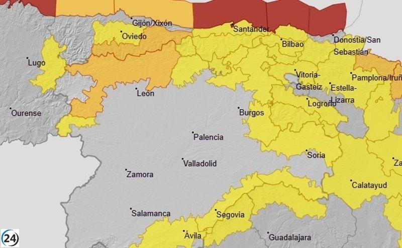 León: nevadas de hasta 20 cm provocan aviso naranja en la vertiente cantábrica.