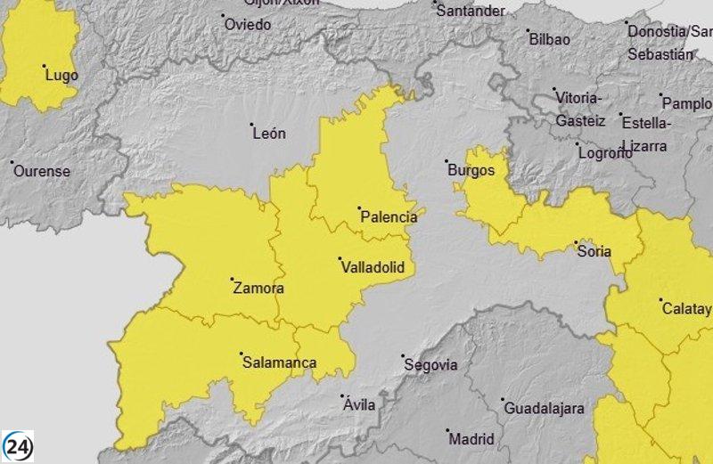 Burgos y Soria en alerta por frío; niebla afecta a cinco provincias de Castilla y León.