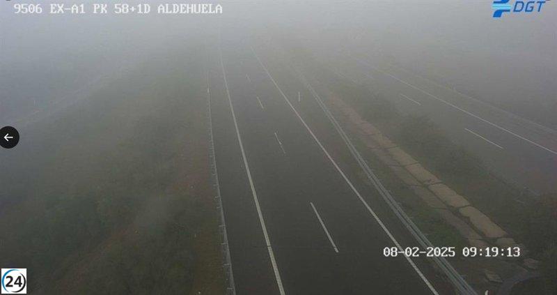 Nieve y niebla afectan el tránsito en Burgos, Salamanca y León.
