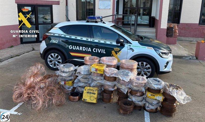 Rescatan en Burgos 82 bobinas de hilo de soldar robadas en diciembre en Palencia.