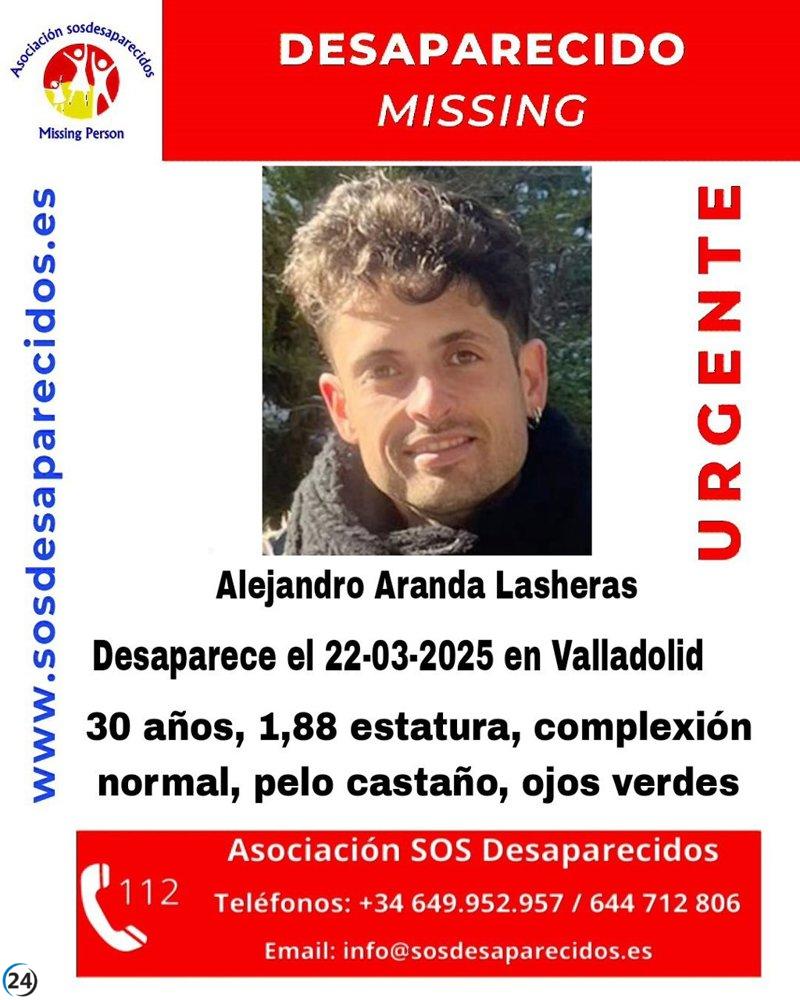 Joven de 30 años desaparece en Valladolid desde el sábado.