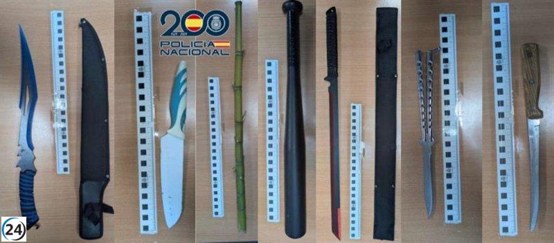 Pelea en Valladolid lleva a la detención de dos individuos con machetes de gran tamaño.