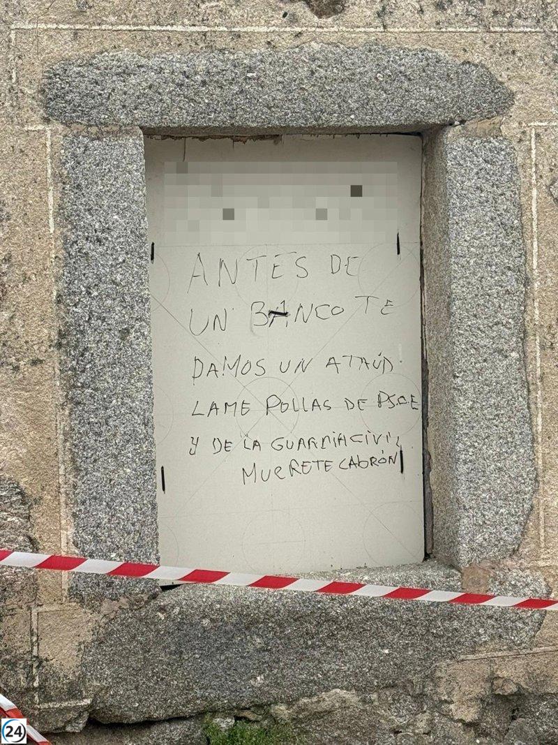 Alertan sobre una amenaza pintada junto a la casa de un afiliado del PSOE.