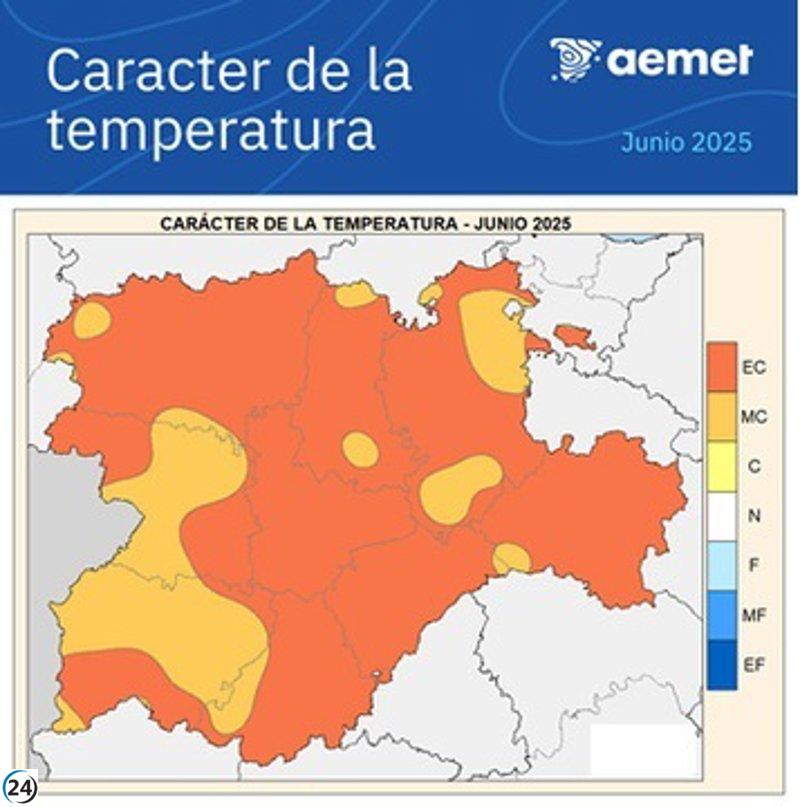 Junio presenta récord de calor, superando en 3,4º la temperatura promedio.