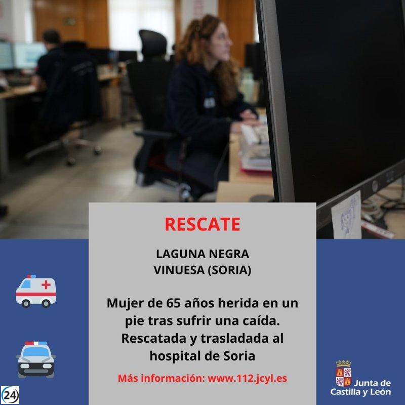 Mujer herida rescatada en ruta cercana a Laguna Negra.