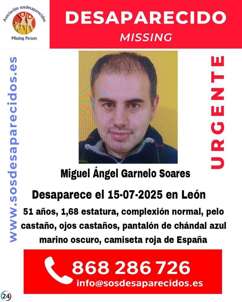 Hallan desaparecido a hombre de 51 años en León desde el martes.