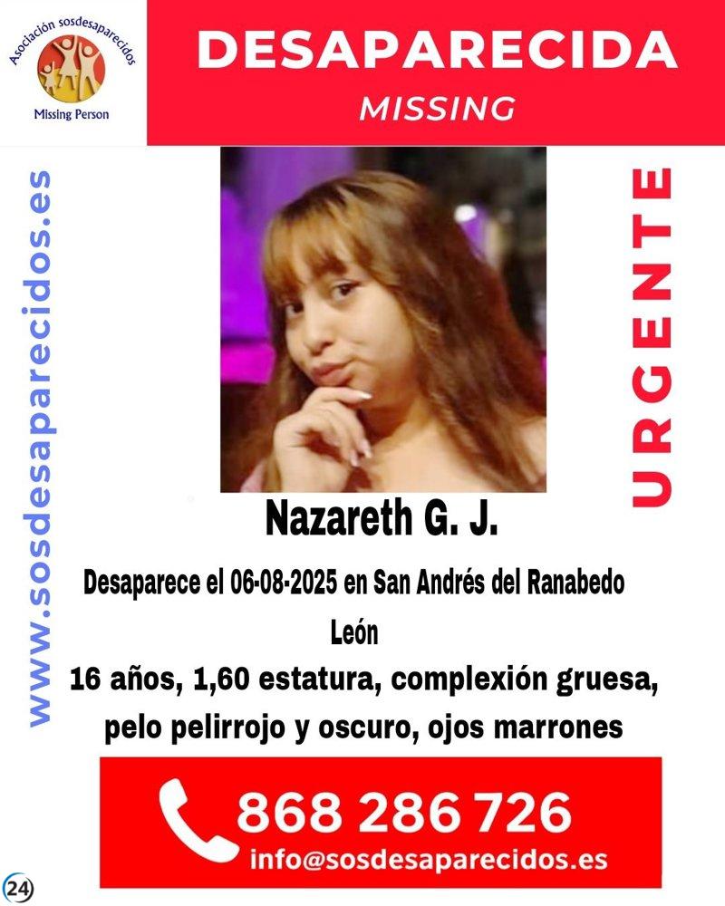 Desaparece adolescente de 16 años en San Andrés del Rabanedo, León.