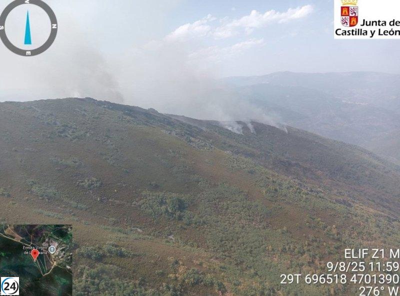 Se declara nivel de gravedad 2 por incendios en Yeres y Llamas de Cabrera, León.