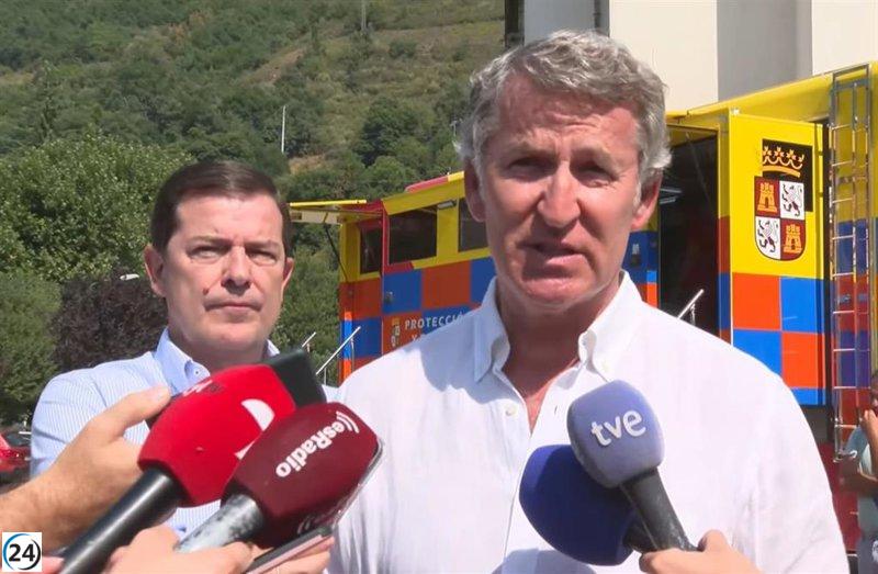 Feijóo exige intervención militar en incendios y refuerzos ante una 