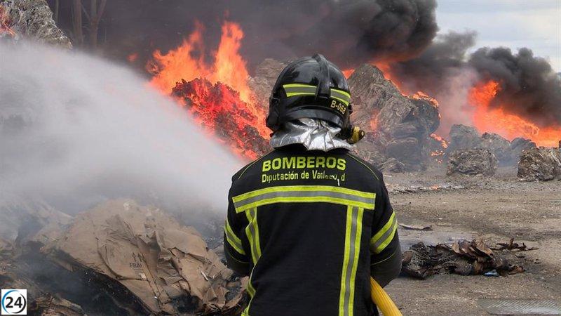 Incendio en Santovenia de Pisuerga, Valladolid, finalmente extinguido.