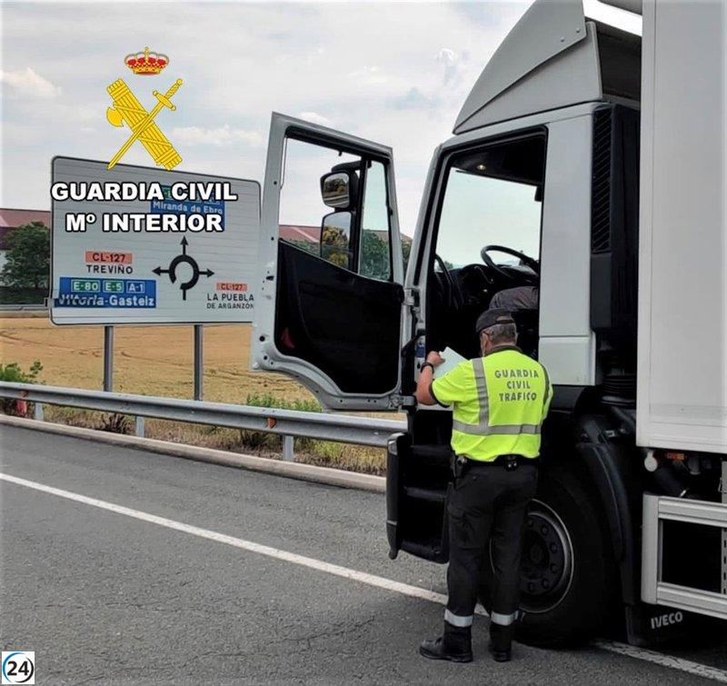 Conductor de camión arrestado en Burgos por circular sin puntos en su licencia.