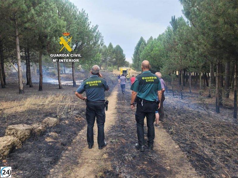 Detenido por provocar incendio en San Justo de la Vega debido a colillas mal apagadas.