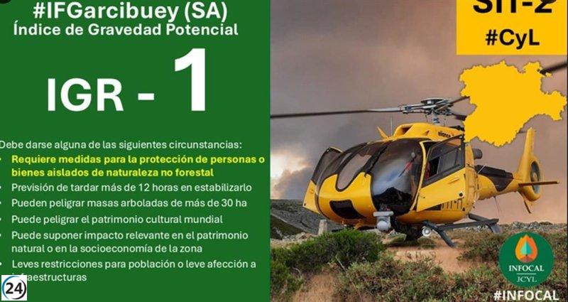 Se activa el nivel IGR 1 por incendio en Garcibuey, Salamanca.