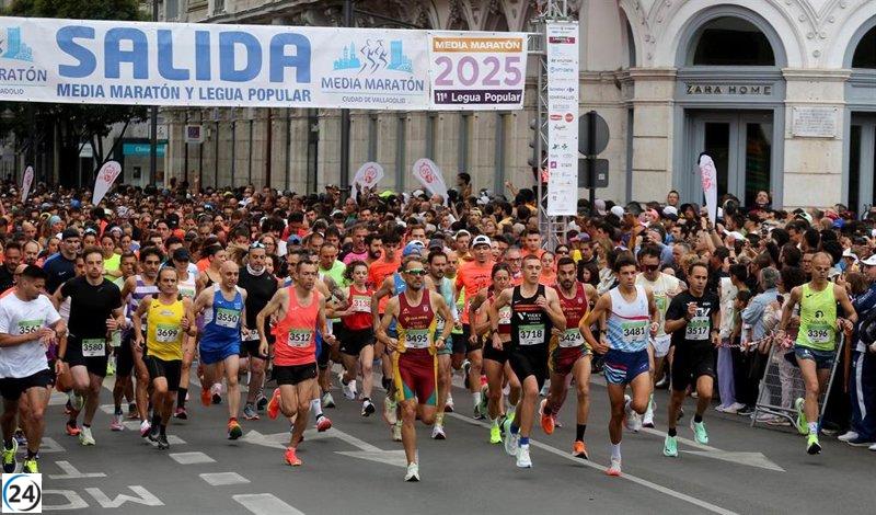 Lluvia marca la XXXVI Media Maratón Ciudad de Valladolid con más de 3.000 corredores en acción.