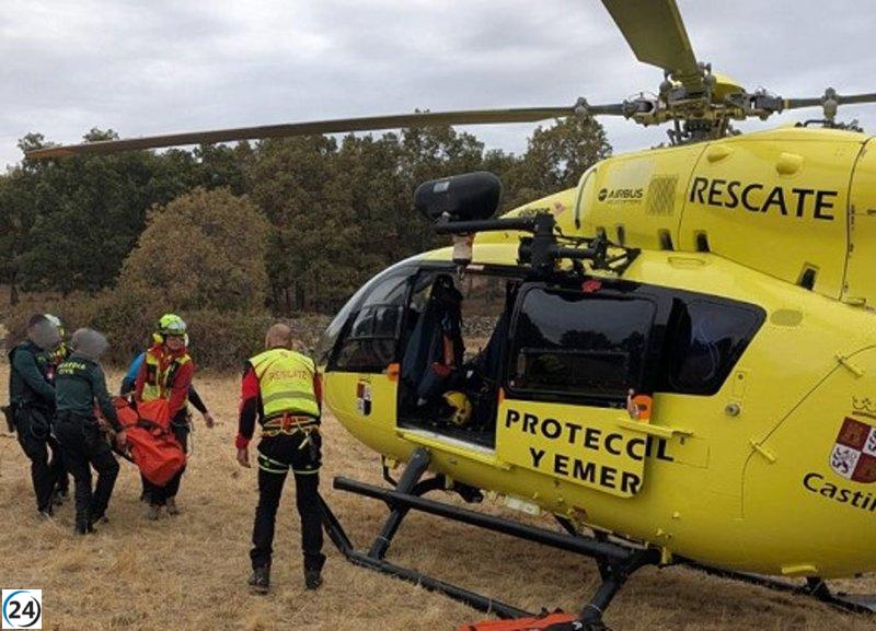 Ciclista atendido tras accidente en sendero de Las Navas del Marqués.