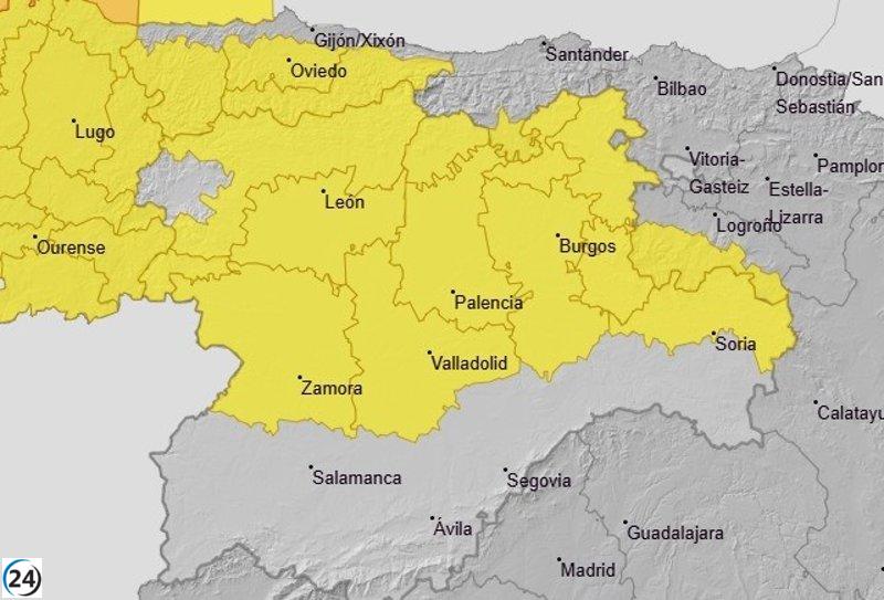 Aemet emite alerta amarilla por vientos en seis provincias de Castilla y León este miércoles.