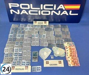 Operativo en Burgos: un arrestado con 24 gramos de cocaína y más de 500 pastillas de Viagra.