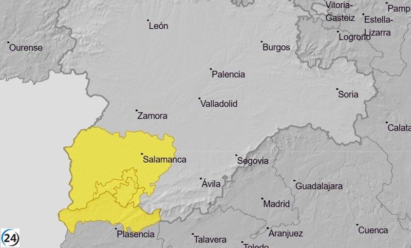 Aemet emite alerta amarilla en Salamanca por lluvias de hasta 15 l/m2.