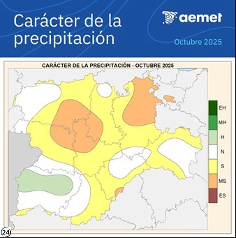 Octubre presenta temperaturas 2.1º por encima de lo normal y una sequía del 44%.
