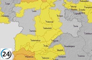 Aemet alerta en siete provincias de Castilla y León por lluvias intensas y vientos de hasta 90 km/h.