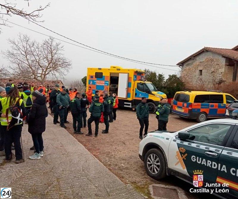 Persisten los esfuerzos por encontrar al anciano de 83 años desaparecido en Urria, Burgos, desde el martes.
