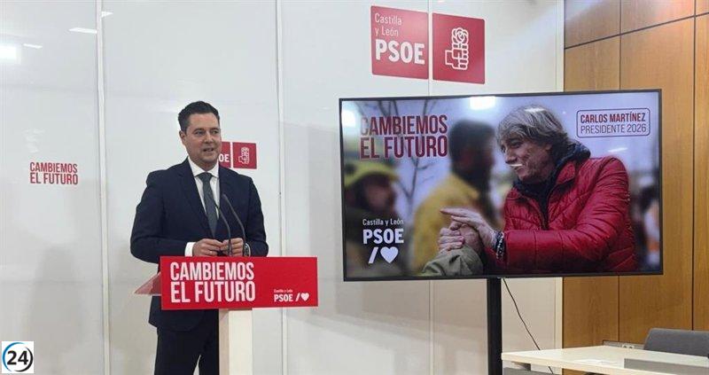 Martínez destaca una imagen del operativo contra incendios en la campaña de Sánchez en Burgos y Valladolid.