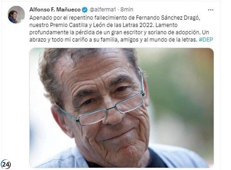 Fernández Mañueco expresa pesar por la muerte de Sánchez Dragó, escritor y soriano adoptado.
