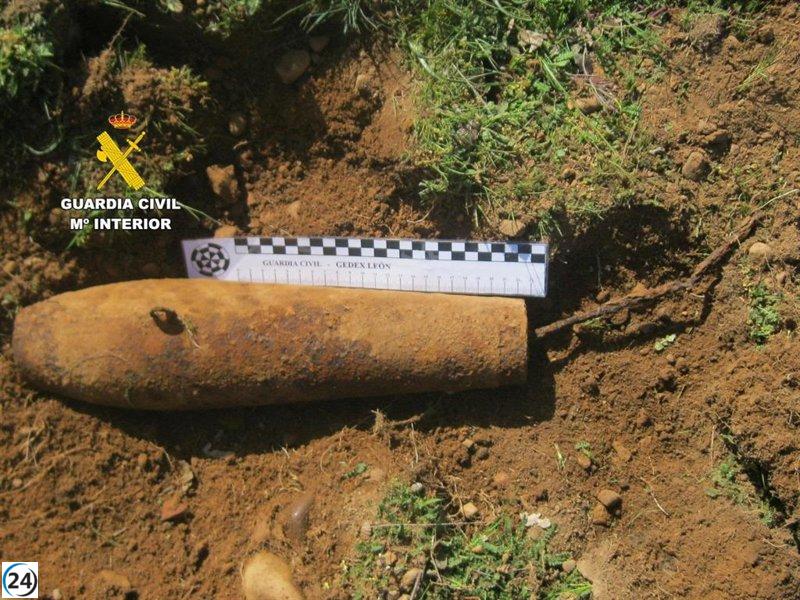 La Guardia Civil neutraliza bomba en Villadangos del Páramo, León.