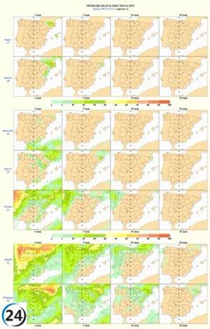 Lluvia probable solo el sábado en CyL