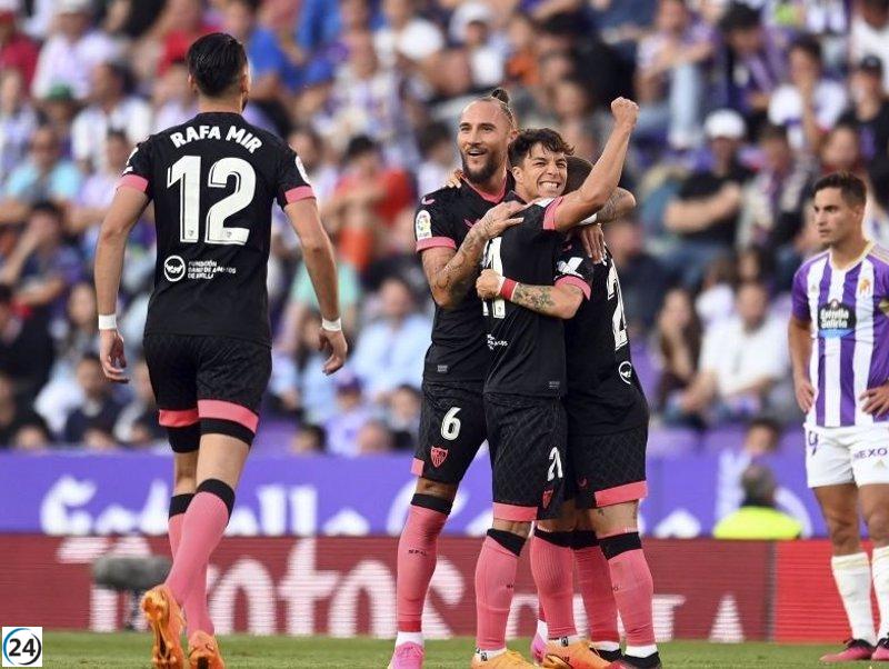 El Sevilla continúa firme y gana 0-3 al Real Valladolid.