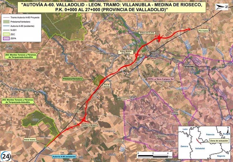 Mitma logra declaración de impacto ambiental para la A-60 en Valladolid.