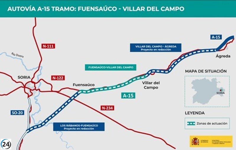 Mitma adjudica por 116,5M el tramo Fuensaúco-Villar del Campo de la Autovía de Navarra en Soria